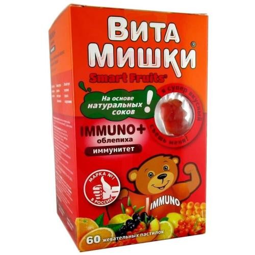 Витамишки иммуно плюс облепиха пастилки жевательные 2,5г №60 Витамишки иммуно плюс облепиха пастилки жевательные 2,5г №60