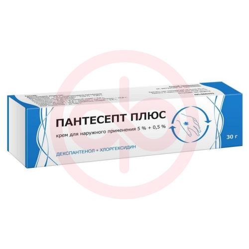 Пантесепт плюс крем для наружного применения 5% + 0.5% 30г