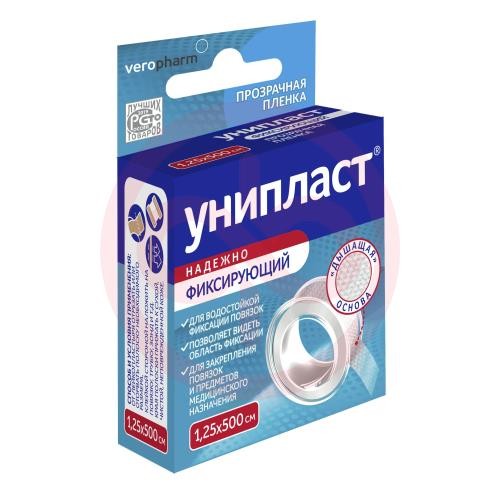 Унипласт лейкопластырь фиксирующий 1,25х500см прозрач Унипласт лейкопластырь фиксирующий 1,25х500см прозрач