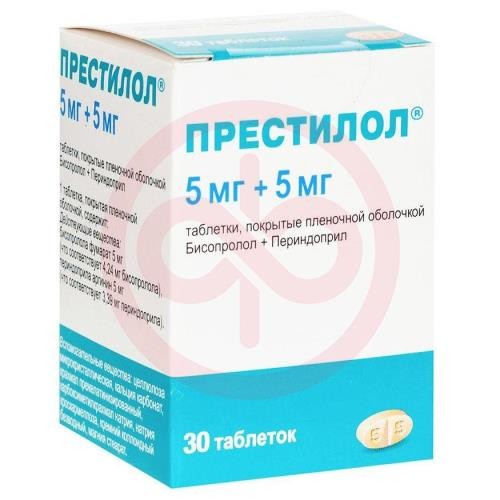 Престилол таблетки покрытые пленочной оболочкой 5мг + 5мг №30 Престилол таблетки покрытые пленочной оболочкой 5мг + 5мг №30