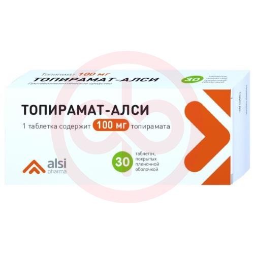 Топирамат-алси таблетки покрытые пленочной оболочкой 100мг №30 Топирамат-алси таблетки покрытые пленочной оболочкой 100мг №30