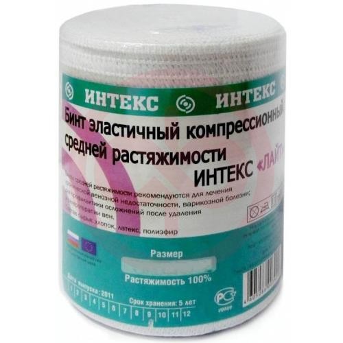 Интекс лайт бинт эластичный компрессионный ср 8смх5м Интекс лайт бинт эластичный компрессионный ср 8смх5м