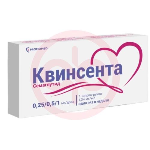 Квинсента раствор для подкожного введения 0,25/0,5/1мг/доза 3мл /в комплекте с иглами-9 шт/