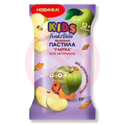 Кидс фреш ателье пастила 15г яблочная улитка 12мес +