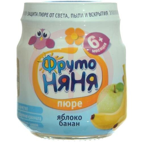 Фрутоняня пюре 112/100г. яблоко + банан Фрутоняня пюре 112/100г. яблоко + банан