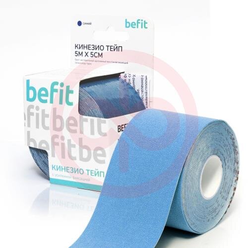 Бефит кинезио тейп 5смх5м синий Бефит кинезио тейп 5смх5м синий