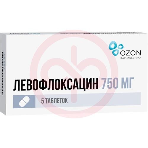 Левофлоксацин таблетки покрытые пленочной оболочкой 750мг №5