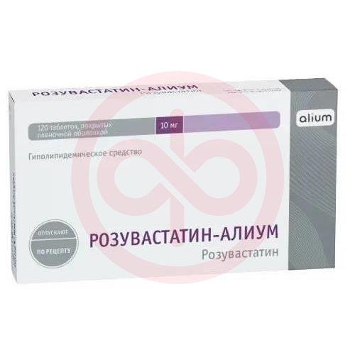 Розувастатин-алиум таблетки покрытые пленочной оболочкой 10мг №120 Розувастатин-алиум таблетки покрытые пленочной оболочкой 10мг №120
