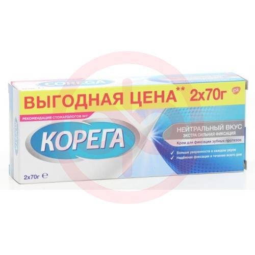 Корега крем для фиксации зубных протезов 70г №2 нейтральный вкус Корега крем для фиксации зубных протезов 70г №2 нейтральный вкус