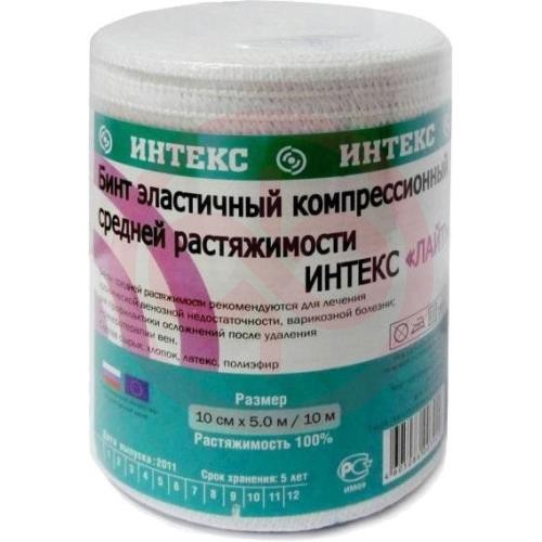 Интекс бинт эластичный компрессионный ср 10смх5м застежка