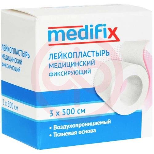 Медификс лейкопластырь медицинский фиксирующий 3х500см ткан белый
