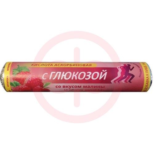 Витатека аскорбиновая кислота с глюкозой таблетки жевательные 2.9г №14 вкус малины Витатека аскорбиновая кислота с глюкозой таблетки жевательные 2.9г №14 вкус малины