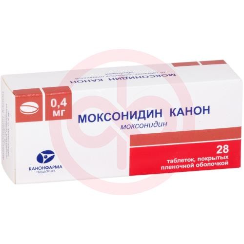 Моксонидин канон таблетки покрытые пленочной оболочкой 0,4мг №28