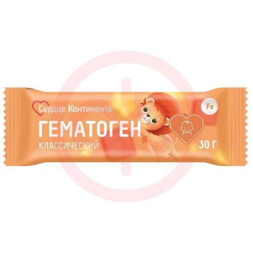 Сердце континента гематоген детский плитка 30г классический с 3-х лет Сердце континента гематоген детский плитка 30г классический с 3-х лет