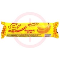Аскорбиновая кислота с сахаром таблетки жевательные 25мг 3.0г №10 вкус банана крутка