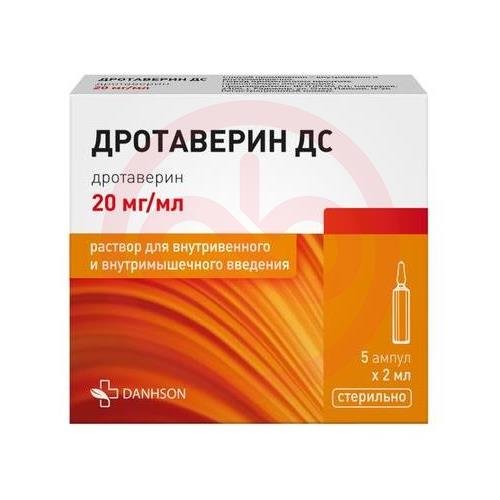 Дротаверин дс раствор для внутривенного и внутримышечного введения 20мг/мл 2мл №5 Дротаверин дс раствор для внутривенного и внутримышечного введения 20мг/мл 2мл №5