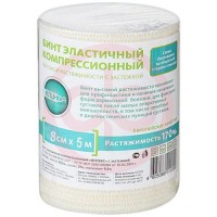 Клинса бинт эластичный компрессионный вр 8х500см (застежка)