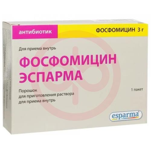 Фосфомицин эспарма порошок для приготовления раствора для приема внутрь 3000мг 8000мг №1