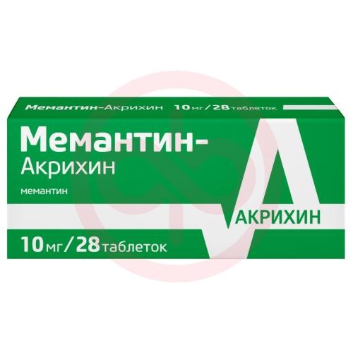 Мемантин-акрихин таблетки покрытые пленочной оболочкой 10мг №28