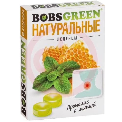 Бобсгрин леденцы 3.2г №10 (32г) прополис + мята