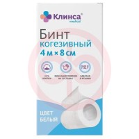 Клинса бинт когезивный 4мх8см. бел.