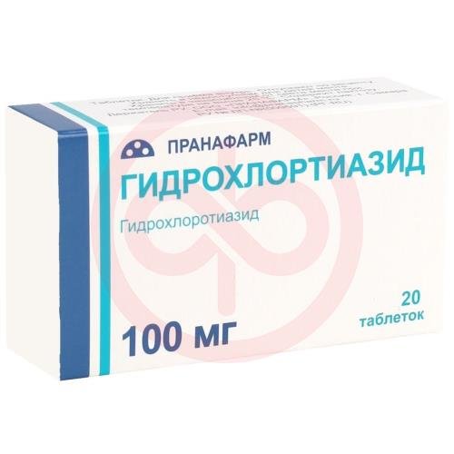 Гидрохлортиазид таблетки 100мг №20 Гидрохлортиазид таблетки 100мг №20