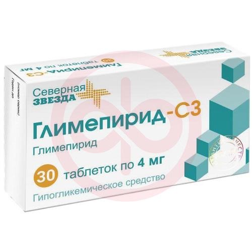 Глимепирид-сз таблетки 4мг №30