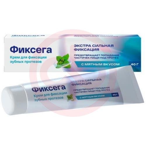 Фиксега крем для фиксации зубных протезов 40г мятный
