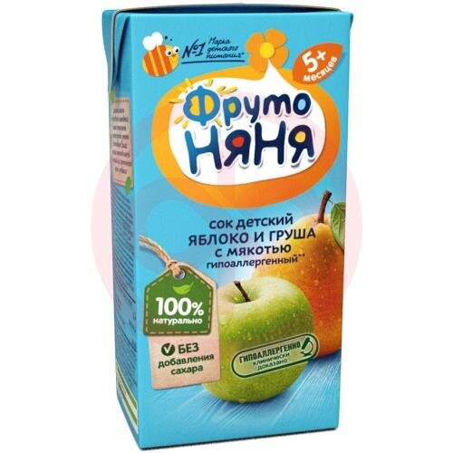 Фрутоняня нектар (сок) 200мл. яблоко + груша мяк.