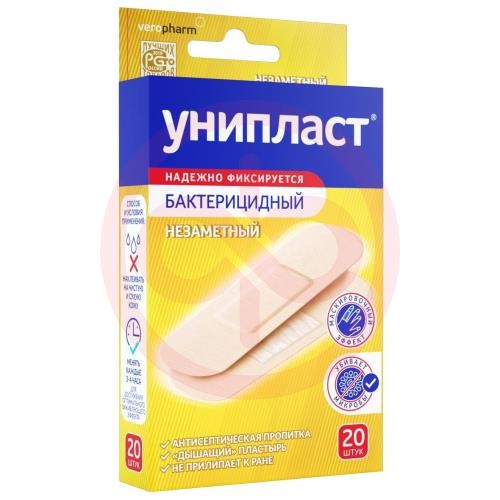Унипласт лейкопластырь бактерицидный №20 1,9х7,2см незаметн Унипласт лейкопластырь бактерицидный №20 1,9х7,2см незаметн