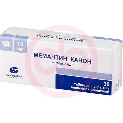 Мемантин канон таблетки покрытые пленочной оболочкой 10мг №30 Мемантин канон таблетки покрытые пленочной оболочкой 10мг №30