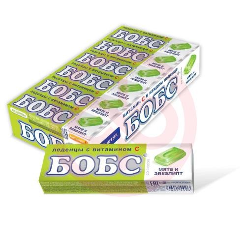 Бобс леденцы мята +  эвкалипт +  вит.с №10