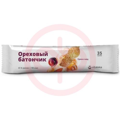 Витатека батончик-мюсли 35г орехи + мед и витам. с Витатека батончик-мюсли 35г орехи + мед и витам. с