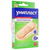 Унипласт лейкопластырь бактерицидный №20 1,9х7,2см натур
