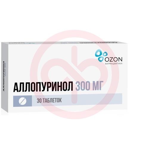 Аллопуринол таблетки 300мг №30 Аллопуринол таблетки 300мг №30