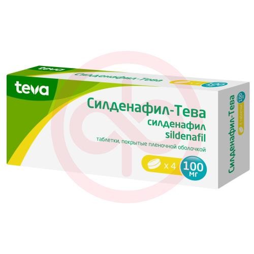 Силденафил-тева таблетки покрытые пленочной оболочкой 100мг №4