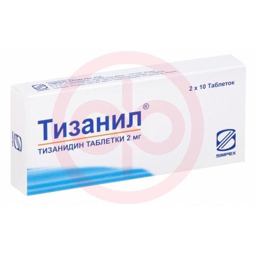 Тизанил таблетки 2мг №20 Тизанил таблетки 2мг №20