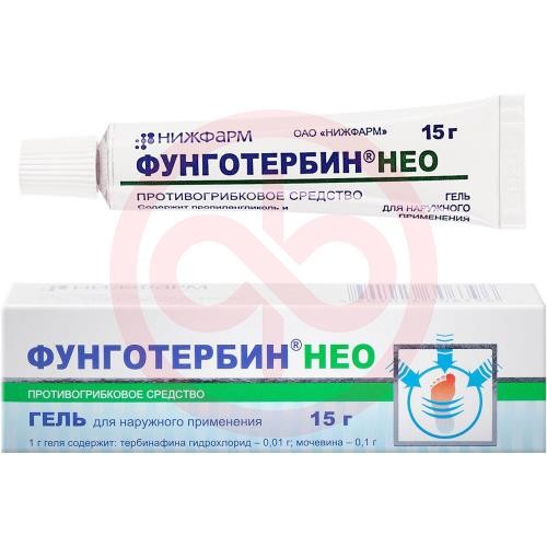 Фунготербин нео гель для наружного применения 10мг/г + 100мг/г 15г Фунготербин нео гель для наружного применения 10мг/г + 100мг/г 15г