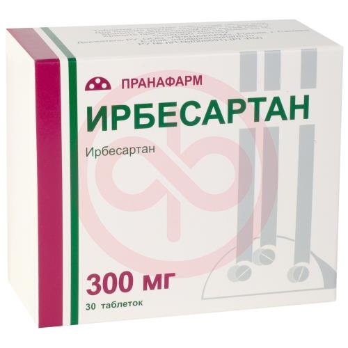 Ирбесартан таблетки покрытые пленочной оболочкой 300мг №30 Ирбесартан таблетки покрытые пленочной оболочкой 300мг №30