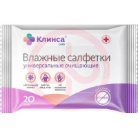 Клинса салфетки влажные №20 универс очищающие