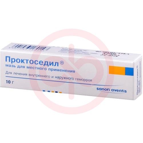 Проктоседил мазь для местного применения 10г в комплекте с канюлей-дозотором Проктоседил мазь для местного применения 10г в комплекте с канюлей-дозотором