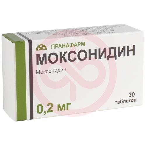Моксонидин таблетки покрытые пленочной оболочкой 0,2мг №30 Моксонидин таблетки покрытые пленочной оболочкой 0,2мг №30