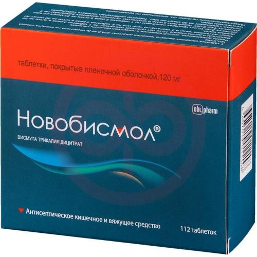 Новобисмол таблетки покрытые пленочной оболочкой 120мг №112 Новобисмол таблетки покрытые пленочной оболочкой 120мг №112