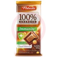 Победа чаржед шоколад 100г молочный с криспом иммунити