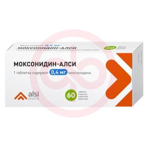 Моксонидин-алси таблетки покрытые пленочной оболочкой 0.4мг №60