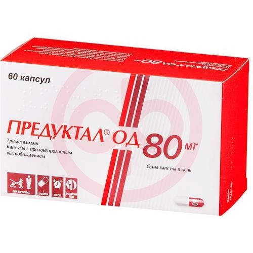Предуктал од капсулы с пролонгированным высвобождением 80мг №60 Предуктал од капсулы с пролонгированным высвобождением 80мг №60