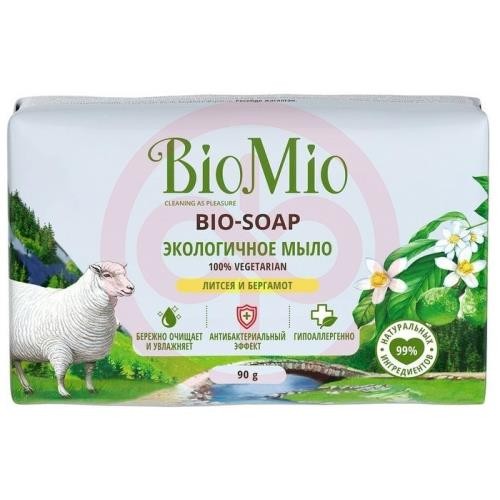 Биомио мыло туалетное 90г экологичное литсея + бергамот