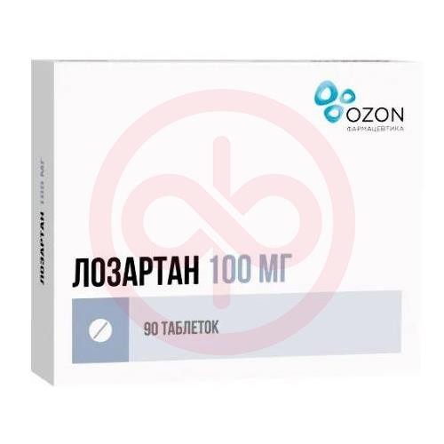 Лозартан таблетки покрытые пленочной оболочкой 100мг №90