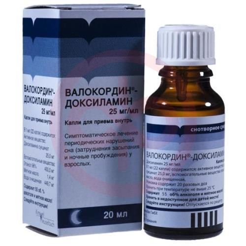 Валокордин-доксиламин капли для приема внутрь 25мг/мл 20мл