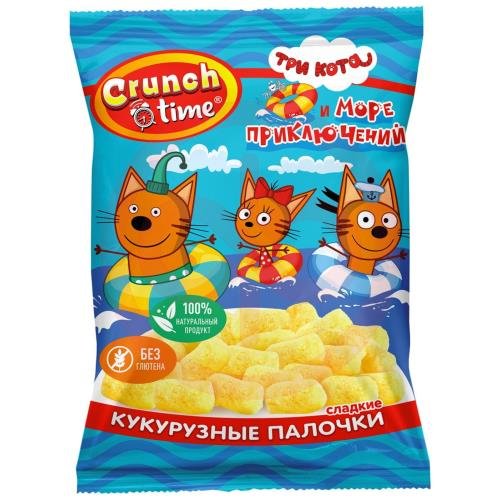 Кронч тайм кукурузные палочки 75г сладкие три кота